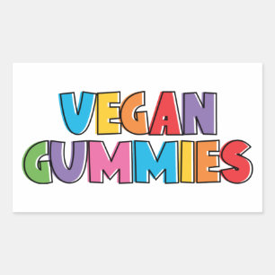 Sticker Rectangulaire Gummies Vegan colorées