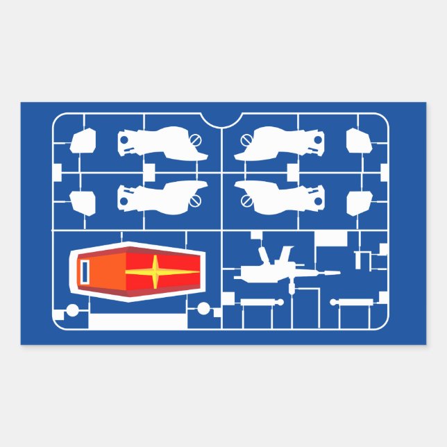 Sticker Rectangulaire gundam rx 78 amuro ray gunpla builder runner hobby (Devant)