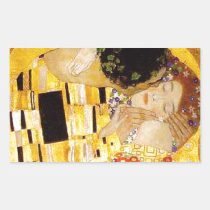 Sticker Rectangulaire Gustav Klimt La Peinture Classique Du Kiss