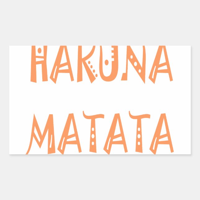 Sticker Rectangulaire Hakuna Matata - Art Tribal Africain (Devant)