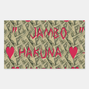 Sticker Rectangulaire Hakuna Matata Talk Argent Art Design