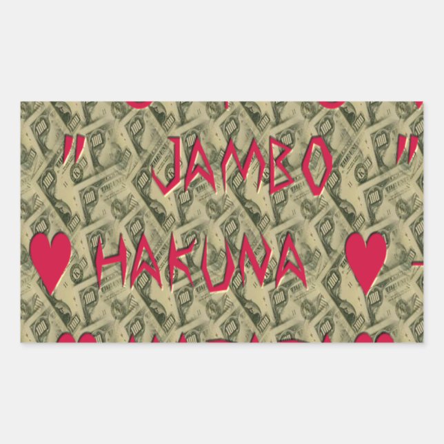 Sticker Rectangulaire Hakuna Matata Talk Argent Art Design (Devant)
