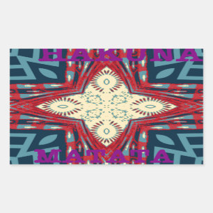 Sticker Rectangulaire Hakuna Matata Texte Hope Art Abstrait Design d'imp