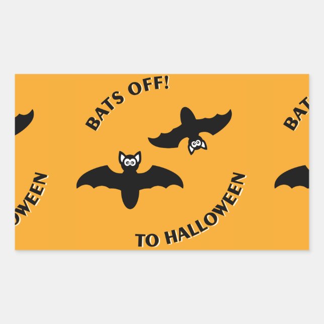 Sticker Rectangulaire Halloween Bats Orange (Devant)