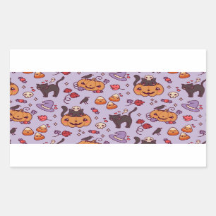 Sticker Rectangulaire Halloween décoration motif tasse de café