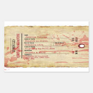 Sticker Rectangulaire Halloween Ga Tag Haunted Sanitarium Party