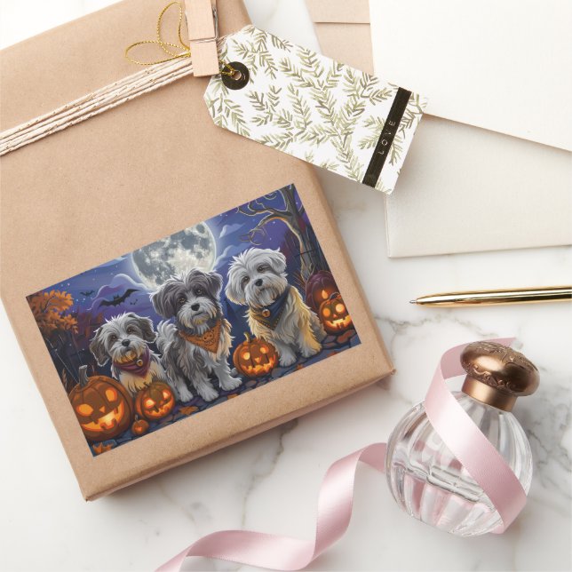 Sticker Rectangulaire Halloween Havanais Éffrayant (Cadeaux)