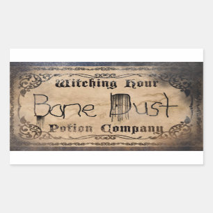 Sticker Rectangulaire Halloween Novelty Bone Dust Antique