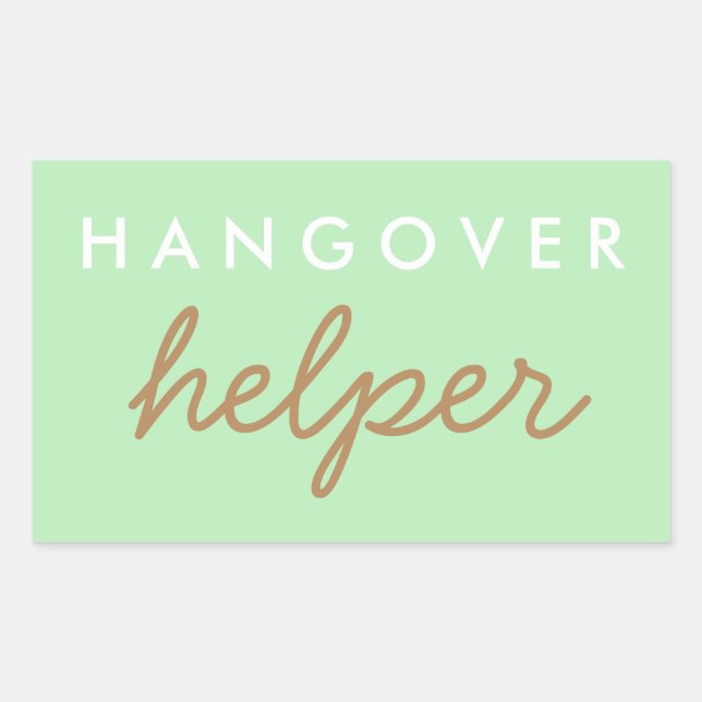 Sticker Rectangulaire Hangover Helper Mariage Bachelorette Favoriser Sti (Devant)