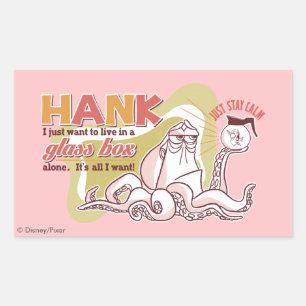 Sticker Rectangulaire Hank Vivre seul dans une boîte de verre