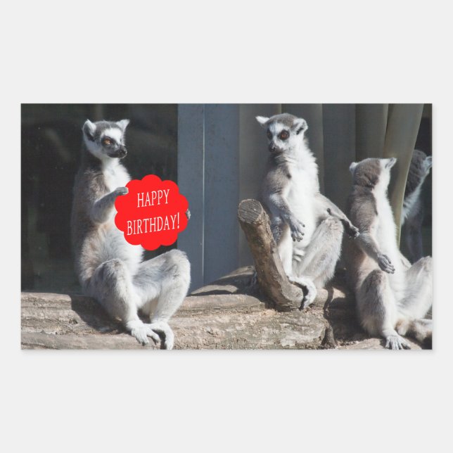 Sticker Rectangulaire Happy Birthday (Devant)