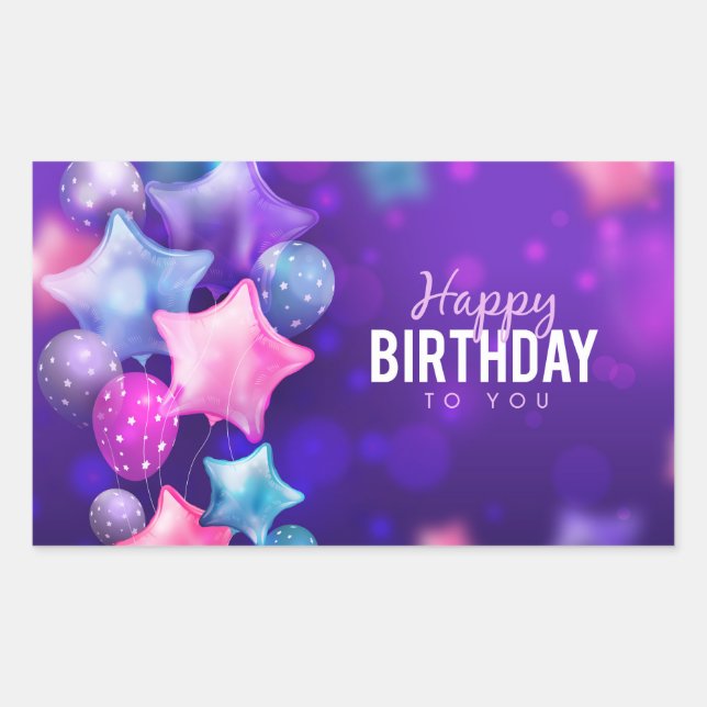 Sticker Rectangulaire Happy Birthday to You (Devant)