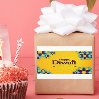 Sticker Rectangulaire Happy Diwali - Festival des lumières