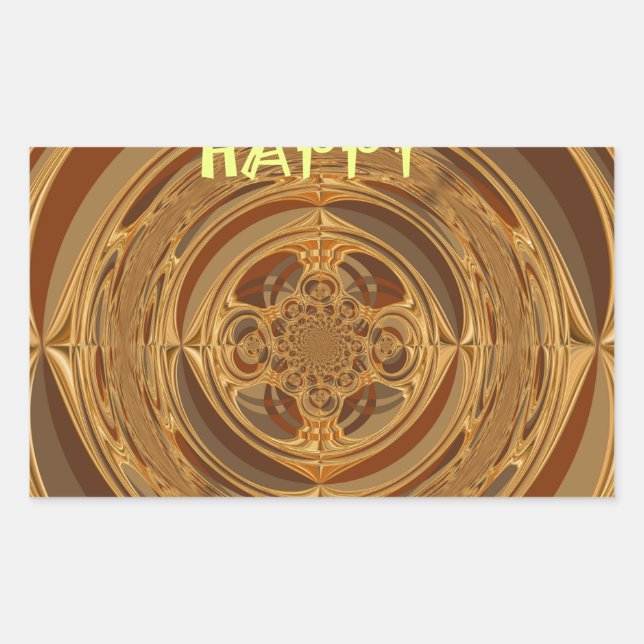 Sticker Rectangulaire Happy Holidays Circle Art Print/Design (Devant)