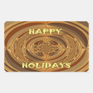 Sticker Rectangulaire Happy Holidays Circle Art Print/Design