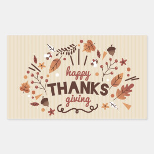 Sticker Rectangulaire Happy Thanksgiving