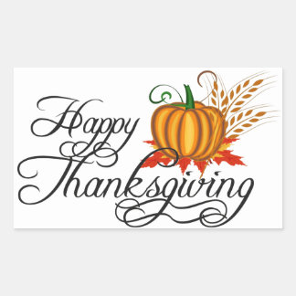 Sticker Rectangulaire Happy Thanskiving -