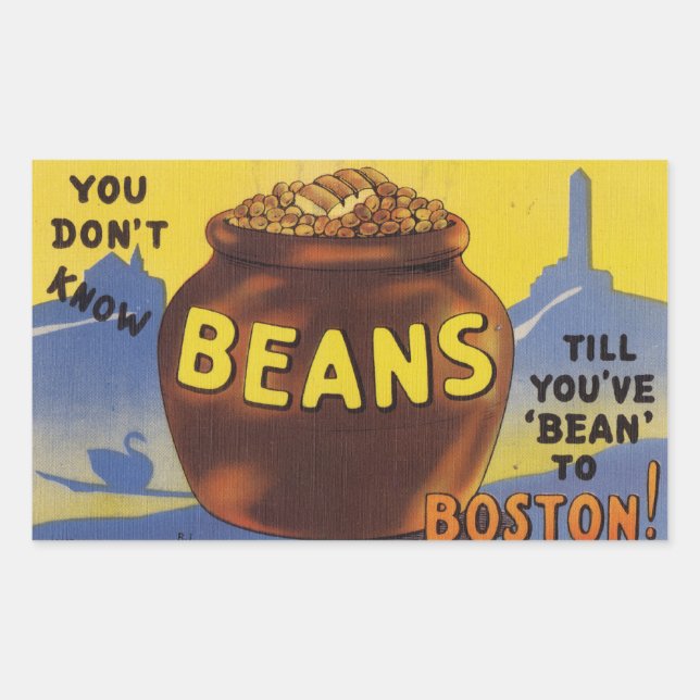 Sticker Rectangulaire Haricots cuits à Boston (Devant)