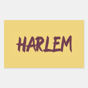 Sticker Rectangulaire Harlem Text Base Design sur Arrière - plan jaune