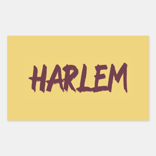Sticker Rectangulaire Harlem Text Base Design sur Arrière - plan jaune (Devant)