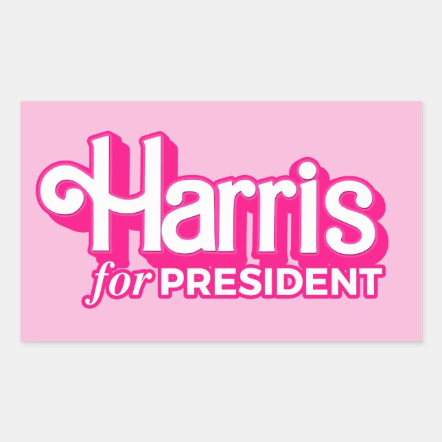 Sticker Rectangulaire Harris pour le président Pink Style (Devant)