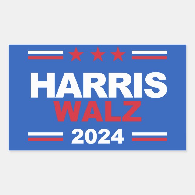 Sticker Rectangulaire Harris Walz 2024 (Devant)