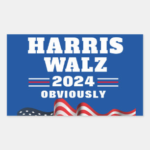 Sticker Rectangulaire Harris Walz 2024 Évidemment
