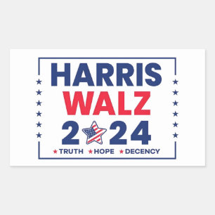 Sticker Rectangulaire Harris Walz 2024   Harris Walz