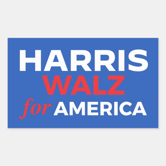 Sticker Rectangulaire Harris Walz pour l'Amérique (Devant)