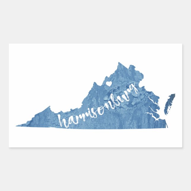 Sticker Rectangulaire Harrisonburg Virginie Grain (Devant)