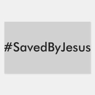 Sticker Rectangulaire hashtag sauvé par jésus