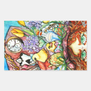 Sticker Rectangulaire Hatter et son design Casquette de printemps