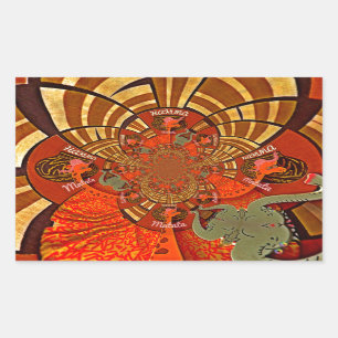 Sticker Rectangulaire Hauteurs de Whimsical : Belle girafe drôle Africai