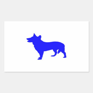 Sticker Rectangulaire Heeler bleu australien