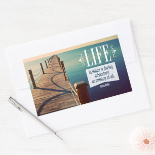 Sticker Rectangulaire Helen Keller Citation Inspirationnelle "Aventure"