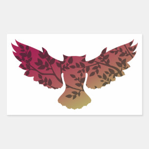 Sticker Rectangulaire Hibou