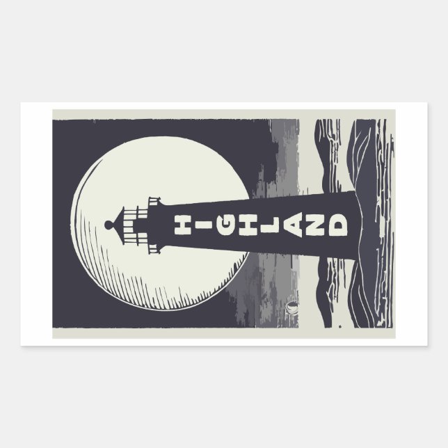 Sticker Rectangulaire Highland Lighthouse Massachusetts Moon (Devant)