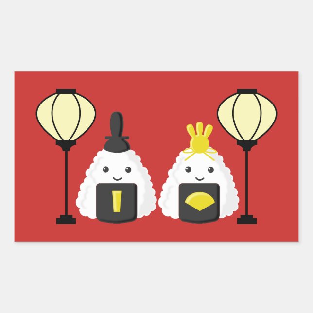 Sticker Rectangulaire Hina Matsuri Onigiri (Devant)