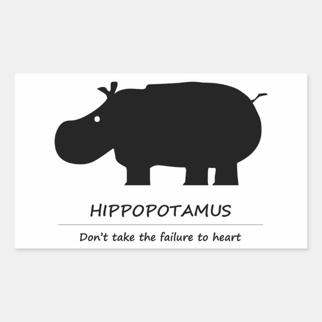 Sticker Rectangulaire hippopotamus (Devant)