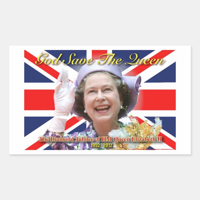 Sticker Rectangulaire HM Queen Elizabeth II Diamond Jubilee (Devant)