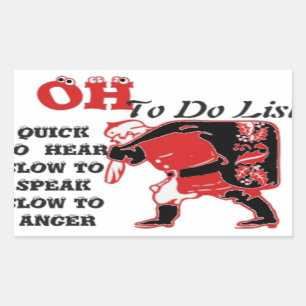 Sticker Rectangulaire Ho Ho Ho ! Impression de la liste des tâches spéci