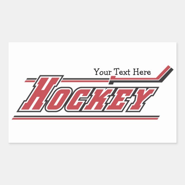 Sticker Rectangulaire Hockey (personnalisable) (Devant)