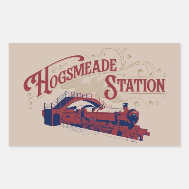 Sticker Rectangulaire HOGSMEADE Station Vintage Graphisme (Devant)