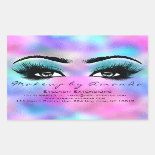 Sticker Rectangulaire Holographe de beauté Eyelash Extension Maquillage