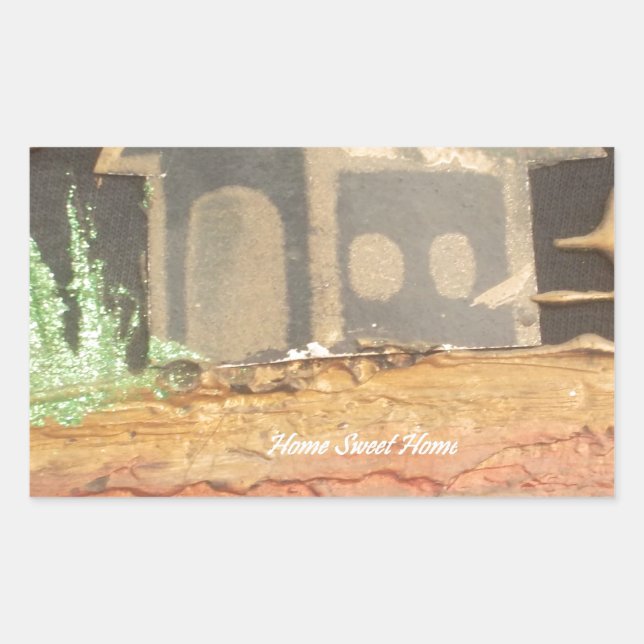 Sticker Rectangulaire Home Sweet Home Art Imprimer (Devant)
