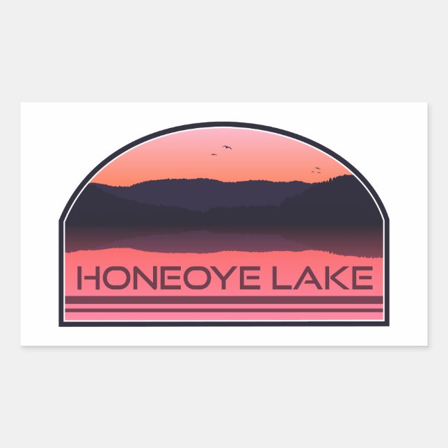 Sticker Rectangulaire Honeoye Lake New York Red Sunrise (Devant)