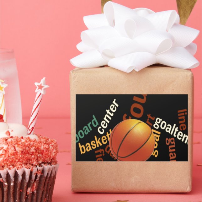 Sticker Rectangulaire Hoops Basketball Sport Fanatics. (Fête)