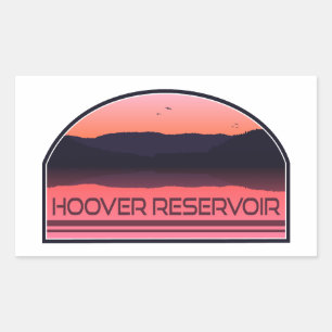 Sticker Rectangulaire Hoover Réservoir Ohio Red Sunrise