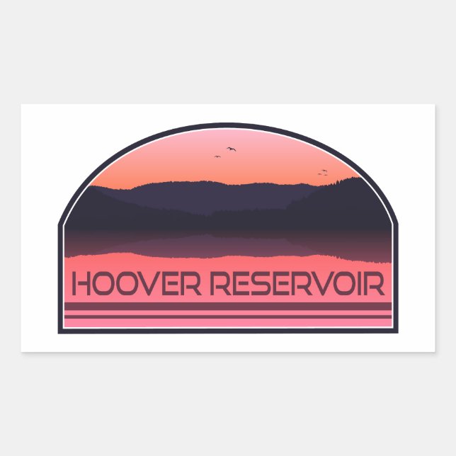 Sticker Rectangulaire Hoover Réservoir Ohio Red Sunrise (Devant)