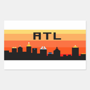 Sticker Rectangulaire Horizon à 8 bits ATL d'Atlanta